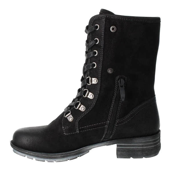 Josef Seibel Susie 04 Ladies Black Leather Waterproof Zip & Lace Ankle Boots-elevate your sole
