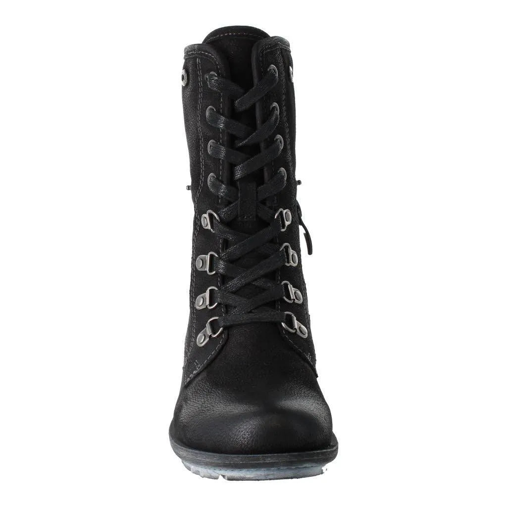 Josef Seibel Susie 04 Ladies Black Leather Waterproof Zip & Lace Ankle Boots-elevate your sole