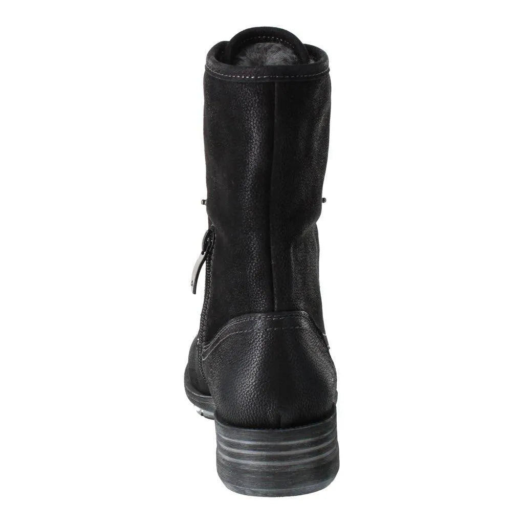 Josef Seibel Susie 04 Ladies Black Leather Waterproof Zip & Lace Ankle Boots-elevate your sole