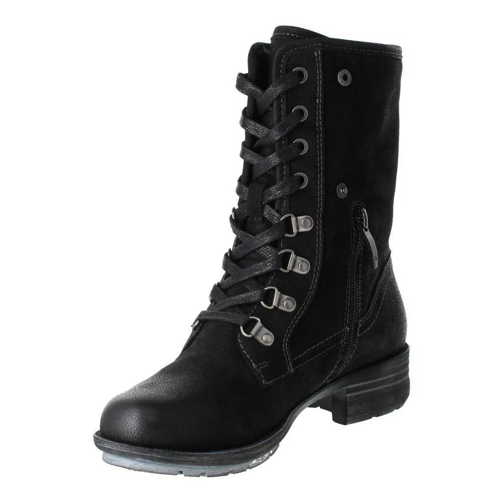 Josef Seibel Susie 04 Ladies Black Leather Waterproof Zip & Lace Ankle Boots-elevate your sole