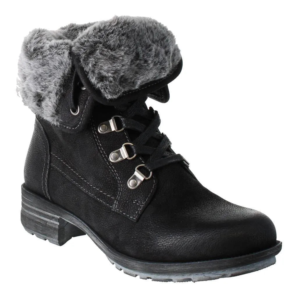 Josef Seibel Susie 04 Ladies Black Leather Waterproof Zip & Lace Ankle Boots-elevate your sole