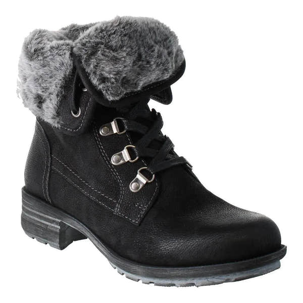Josef Seibel Susie 04 Ladies Black Leather Waterproof Zip & Lace Ankle Boots-elevate your sole