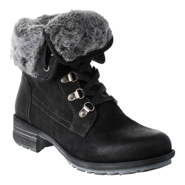 Josef Seibel Susie 04 Ladies Black Leather Waterproof Zip Lace