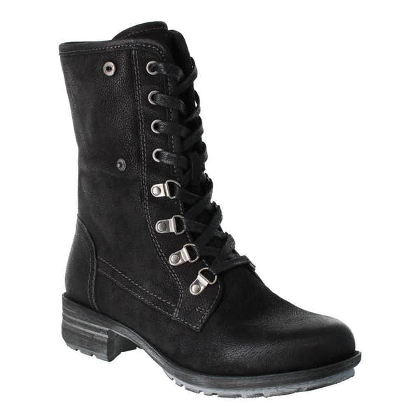 Josef Seibel Susie 04 Ladies Black Leather Waterproof Zip & Lace Ankle Boots-elevate your sole