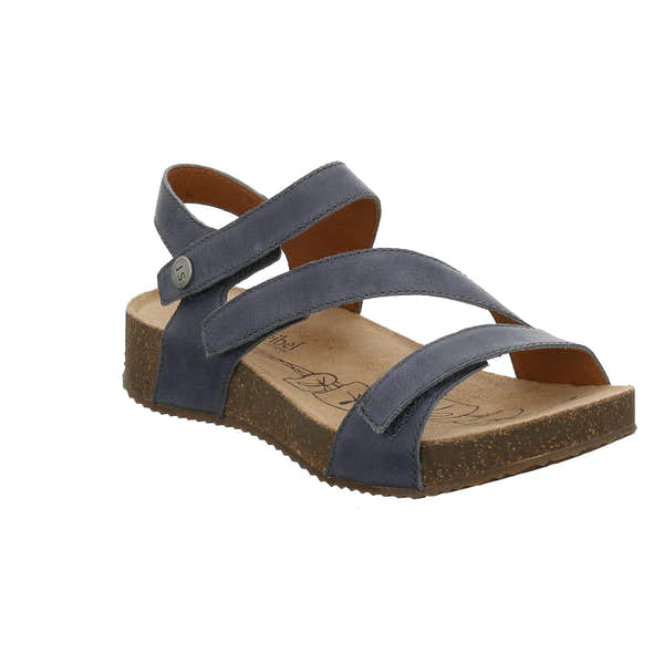 Josef Seibel Tonga 25 Jeans Blue Leather Sandals-elevate your sole