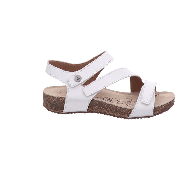 Josef Seibel Tonga 25 Ladies White Leather Touch Fastening Sandals-elevate your sole
