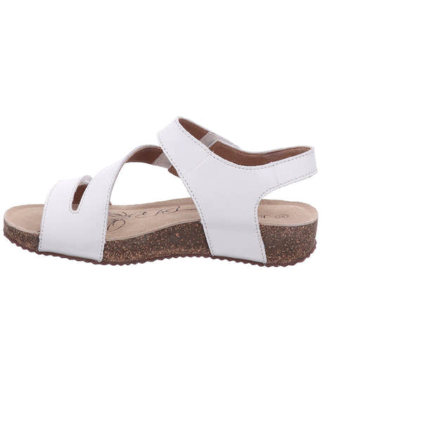 Josef Seibel Tonga 25 Ladies White Leather Touch Fastening Sandals-elevate your sole