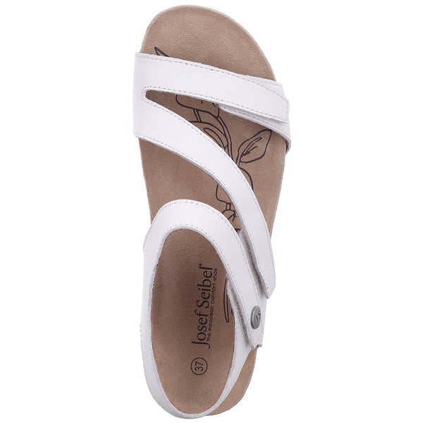 Josef Seibel Tonga 25 Ladies White Leather Touch Fastening Sandals-elevate your sole
