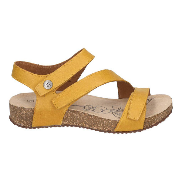 Josef Seibel Tonga 25 Ladies Yellow Leather Arch Support Touch Fastening Sandals-elevate your sole