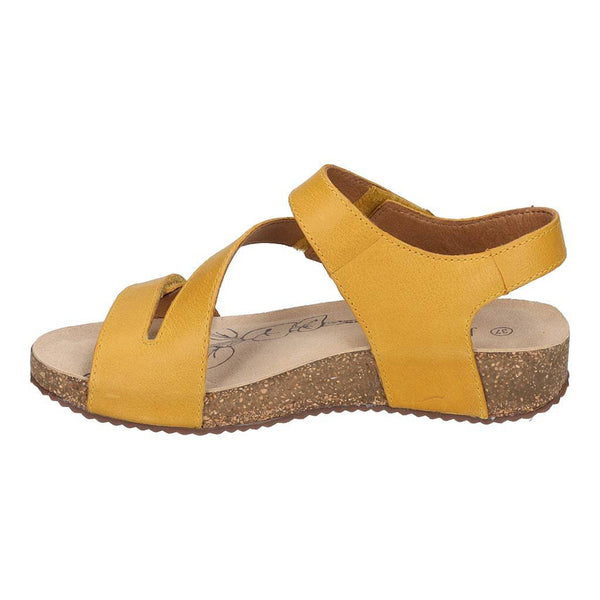 Josef Seibel Tonga 25 Ladies Yellow Leather Arch Support Touch Fastening Sandals-elevate your sole