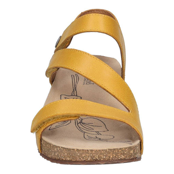Josef Seibel Tonga 25 Ladies Yellow Leather Arch Support Touch Fastening Sandals-elevate your sole