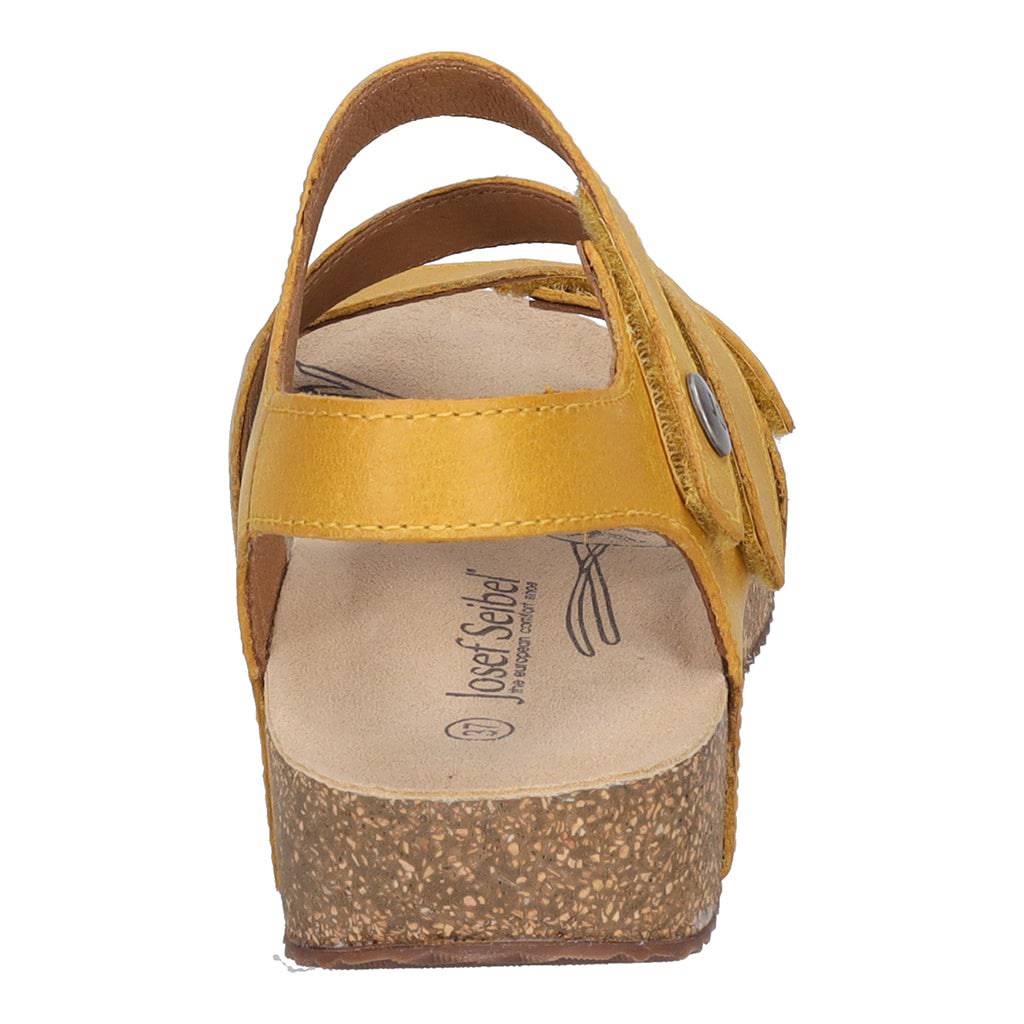 Josef Seibel Tonga 25 Ladies Yellow Leather Arch Support Touch Fastening Sandals-elevate your sole