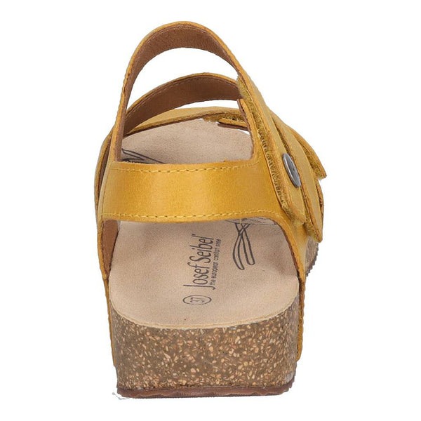 Josef Seibel Tonga 25 Ladies Yellow Leather Arch Support Touch Fastening Sandals-elevate your sole