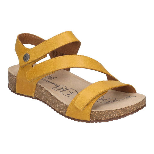 Josef Seibel Tonga 25 Ladies Yellow Leather Arch Support Touch Fastening Sandals-elevate your sole
