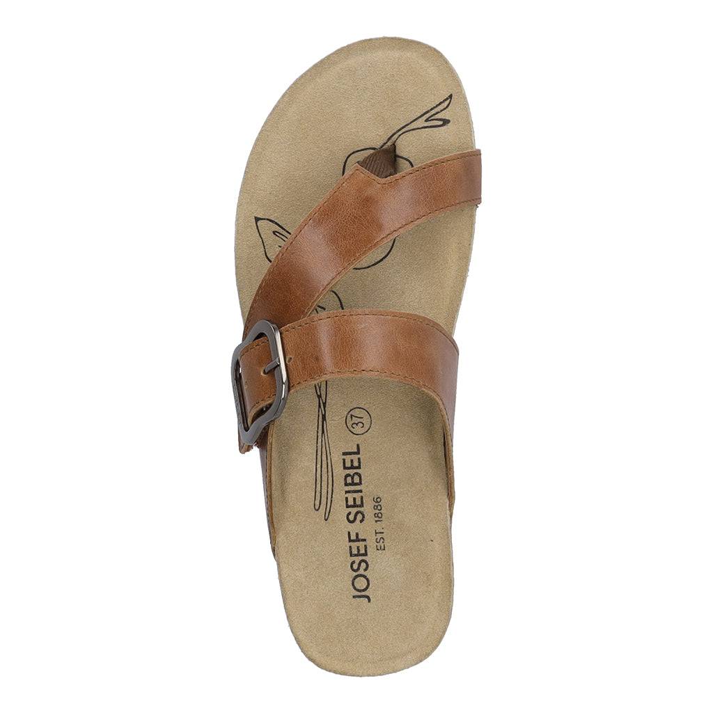 Josef Seibel Tonga 77 Ladies Camel Brown Leather Arch Support Touch Fastening Sandals-elevate your sole