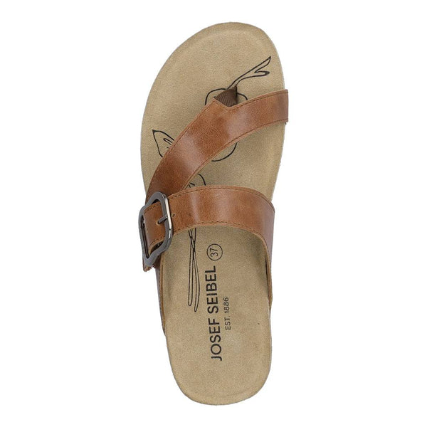 Josef Seibel Tonga 77 Ladies Camel Brown Leather Arch Support Touch Fastening Sandals-elevate your sole