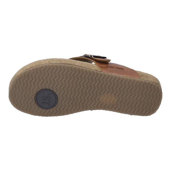 Josef Seibel Tonga 77 Ladies Camel Brown Leather Arch Support Touch Fastening Sandals-elevate your sole