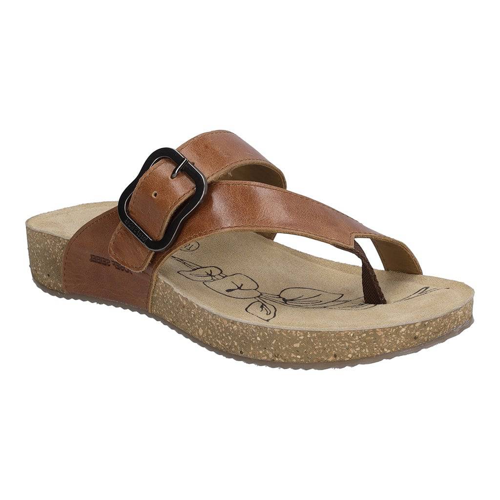 Josef Seibel Tonga 77 Ladies Camel Brown Leather Arch Support Touch Fastening Sandals-elevate your sole