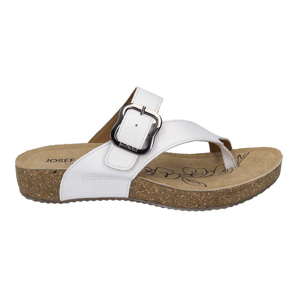 Josef Seibel Tonga 77 Ladies White Leather Arch Support Touch Fastening Sandals-elevate your sole