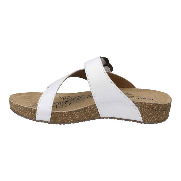 Josef Seibel Tonga 77 Ladies White Leather Arch Support Touch Fastening Sandals-elevate your sole