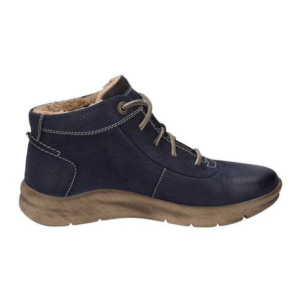 Josef Seibel VL869 Conny 50 Ladies Ocean Navy Nubuck Waterproof Arch Support Zip & Lace Ankle Boots-elevate your sole
