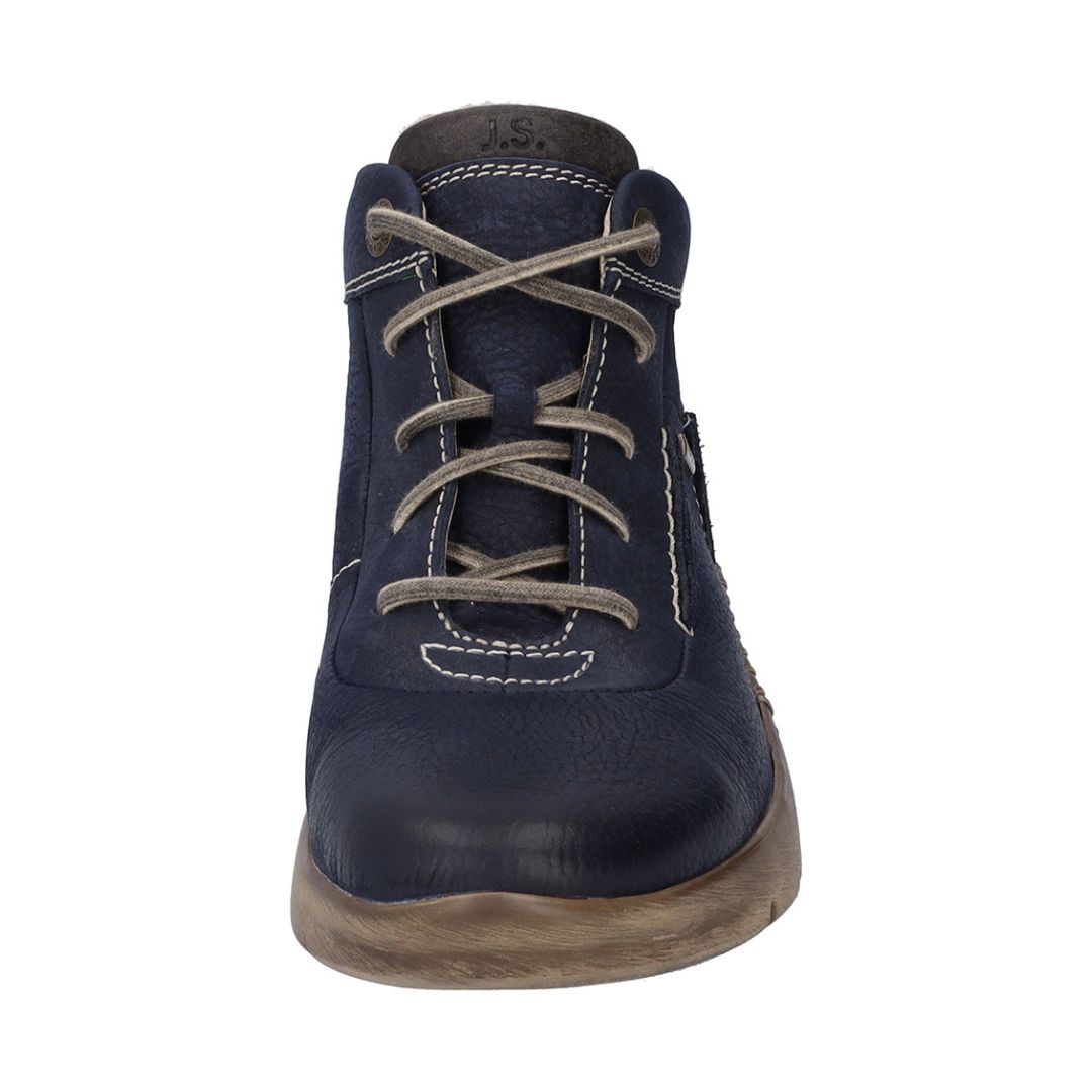 Josef Seibel VL869 Conny 50 Ladies Ocean Navy Nubuck Waterproof Arch Support Zip & Lace Ankle Boots-elevate your sole