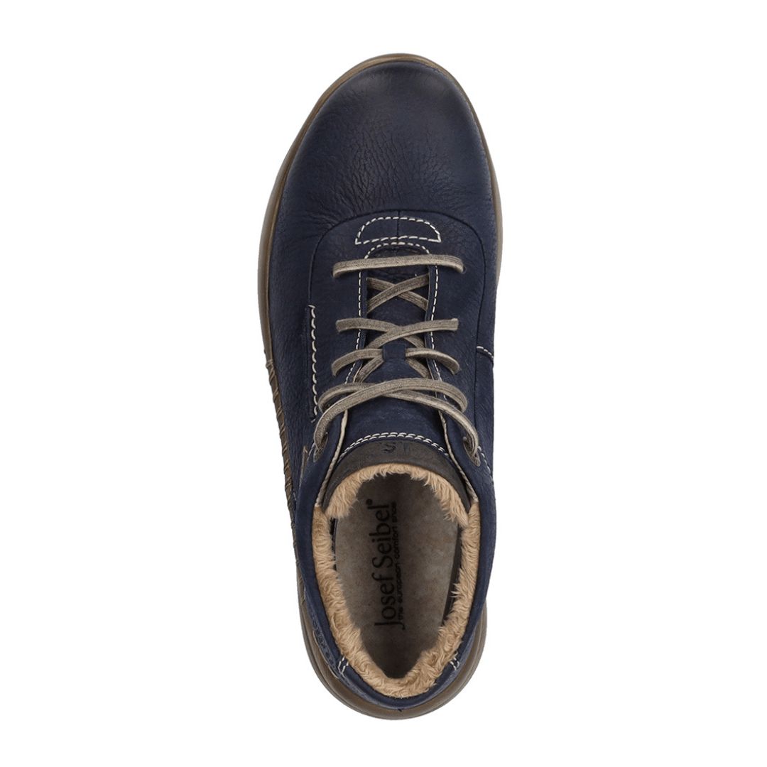 Josef Seibel VL869 Conny 50 Ladies Ocean Navy Nubuck Waterproof Arch Support Zip & Lace Ankle Boots-elevate your sole