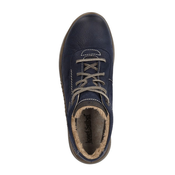 Josef Seibel VL869 Conny 50 Ladies Ocean Navy Nubuck Waterproof Arch Support Zip & Lace Ankle Boots-elevate your sole