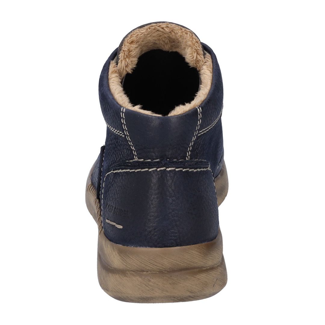 Josef Seibel VL869 Conny 50 Ladies Ocean Navy Nubuck Waterproof Arch Support Zip & Lace Ankle Boots-elevate your sole