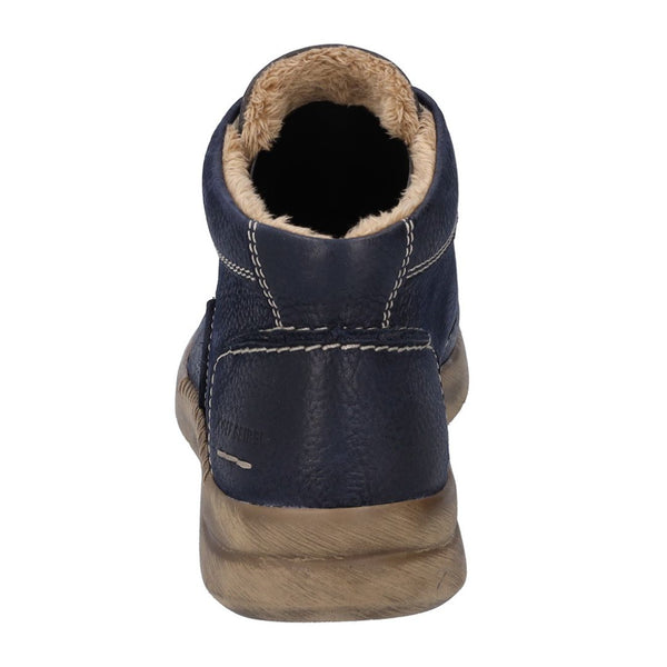 Josef Seibel VL869 Conny 50 Ladies Ocean Navy Nubuck Waterproof Arch Support Zip & Lace Ankle Boots-elevate your sole