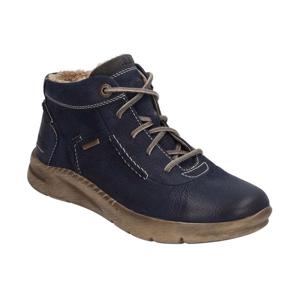 Josef Seibel VL869 Conny 50 Ladies Ocean Navy Nubuck Waterproof Arch Support Zip & Lace Ankle Boots-elevate your sole
