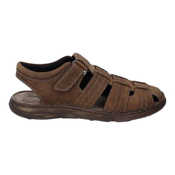 Josef Seibel Vincent 06 Mens Brown Leather Touch Fastening Sandals-elevate your sole