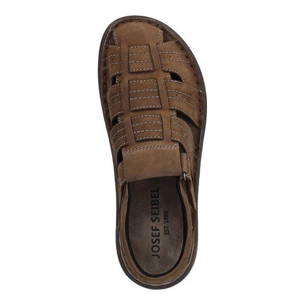 Josef Seibel Vincent 06 Mens Brown Leather Touch Fastening Sandals-elevate your sole