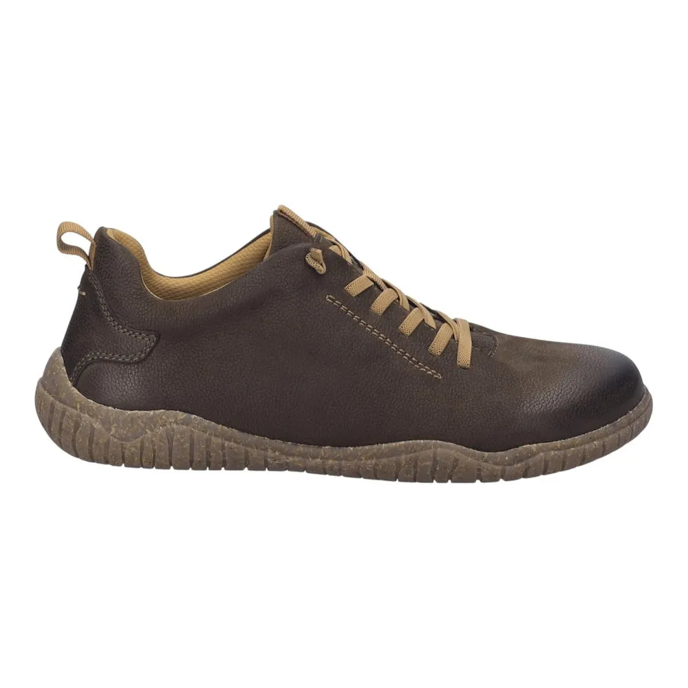 Josef Seibel Wallace 04 men's Brazil brown leather lace-up shoes with textured upper and durable rubber sole.