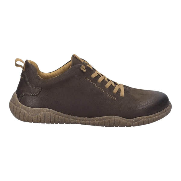 Josef Seibel Wallace 04 men's Brazil brown leather lace-up shoes with textured upper and durable rubber sole.