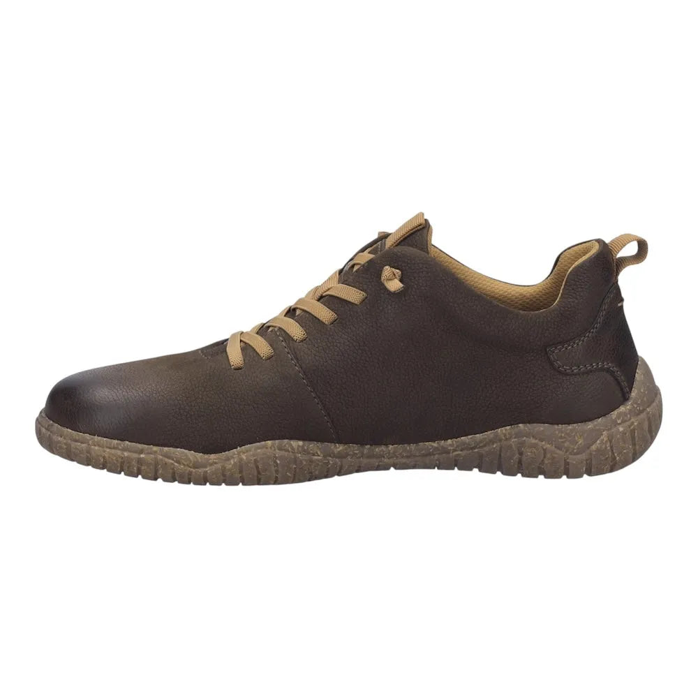 Josef Seibel Wallace 04 men's Brasil brown leather lace-up casual shoes with textured sole.