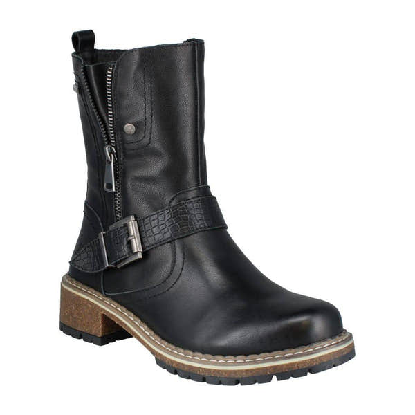 Josef Seibel Waylynn 16 Ladies Black Leather Waterproof Twin Zip Ankle Boots-elevate your sole