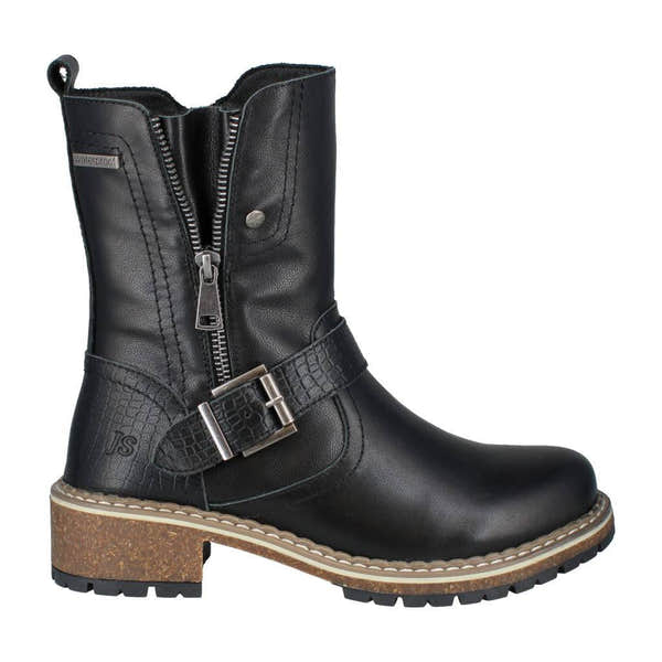 Josef Seibel Waylynn 16 Ladies Black Leather Waterproof Twin Zip Ankle Boots-elevate your sole