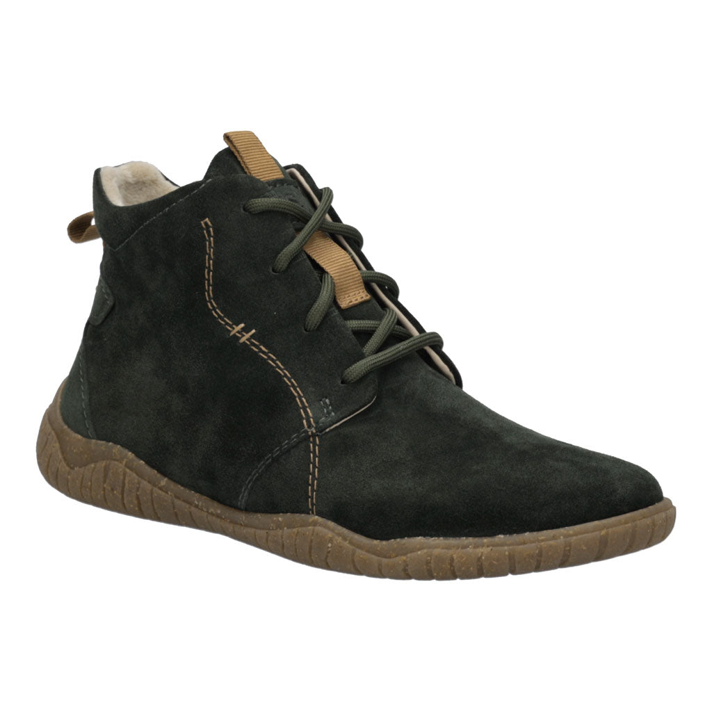 Josef Seibel Wynona 05 Ladies Green Leather Lace Up Ankle Boots