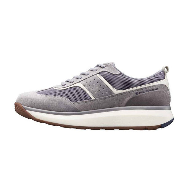 Joya David II Grey Mens Leather & Textile Arch Support Lace Up Shoes-elevate your sole