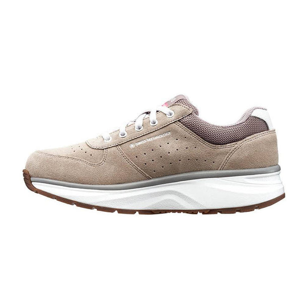 Joya Dynamo Ladies Classic Beige Leather & Textile Arch Support Lace Up Shoes-elevate your sole