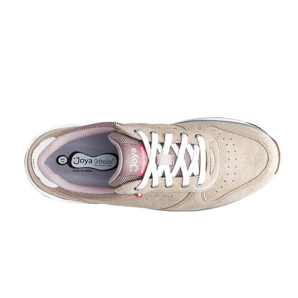 Joya Dynamo Ladies Classic Beige Leather & Textile Arch Support Lace Up Shoes-elevate your sole