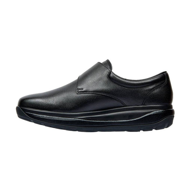 Joya Edward Black Mens Leather Arch Support Touch Fasten Shoes-elevate your sole
