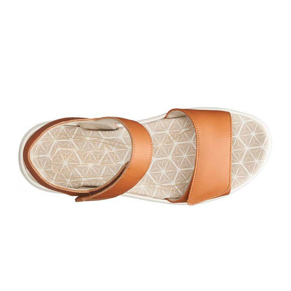 Joya Flores Ladies Light Brown Leather Arch Support Touch Fastening Sandals-elevate your sole