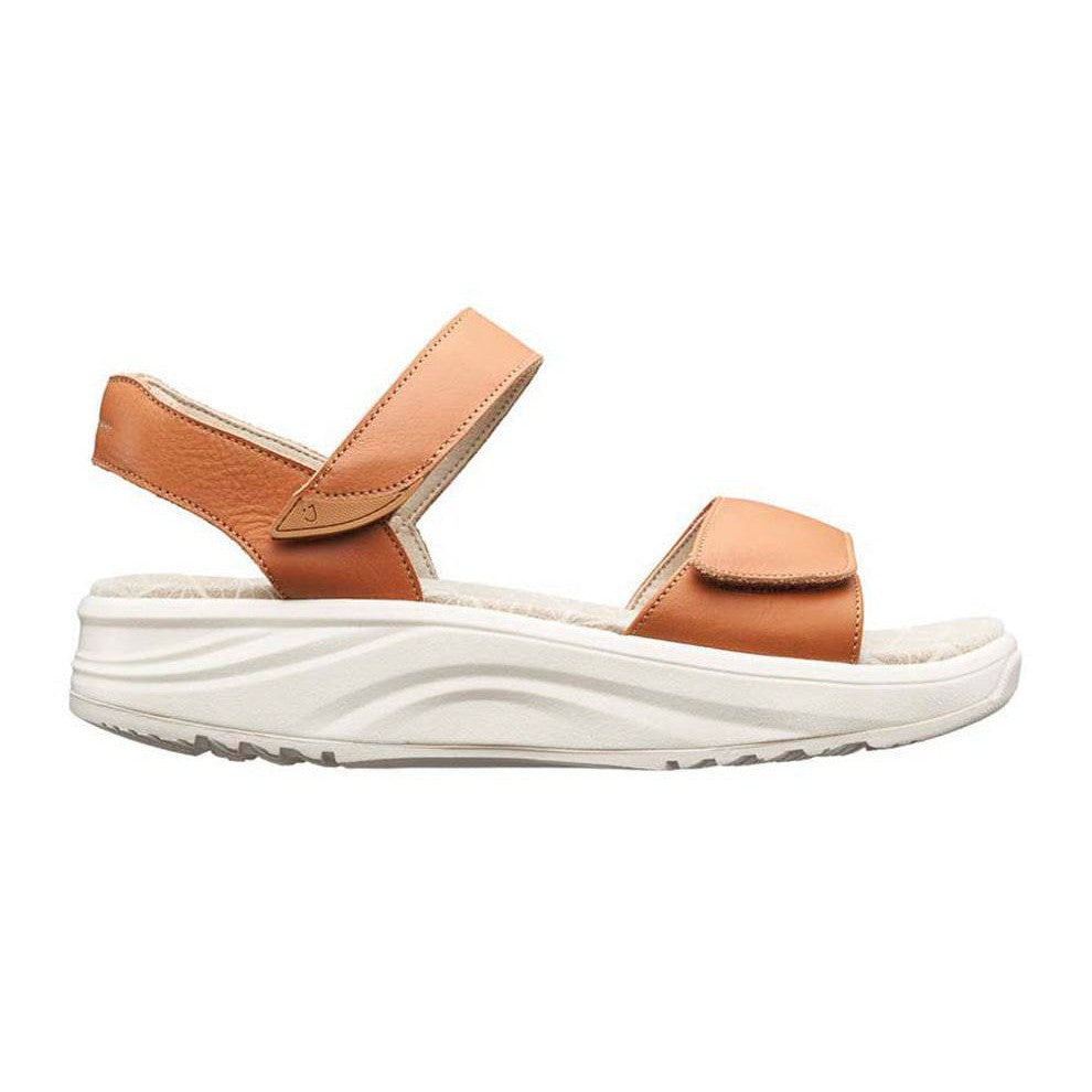 Joya Flores Ladies Light Brown Leather Arch Support Touch Fastening Sandals-elevate your sole