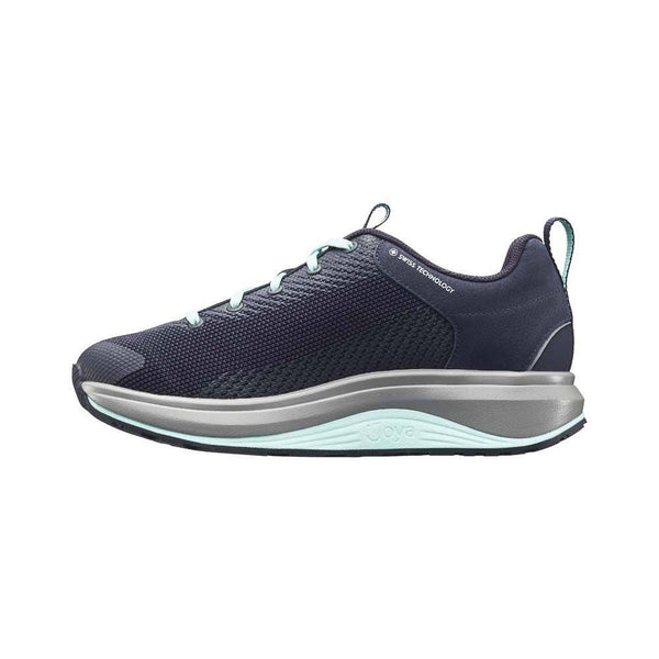 Joya Maui Ladies Dark Blue Leather & Textile Arch Support Lace Up Shoes-elevate your sole