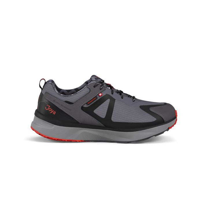 Joya Veloce STX Mens Dark Grey Leather & Textile Vegan Arch Support Lace Up Trainers-elevate your sole