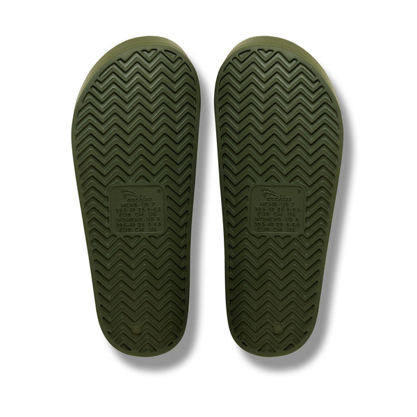 Archies Arch Support Slides Classic Unisex Olive Waterproof Arch Support Slider Sandals