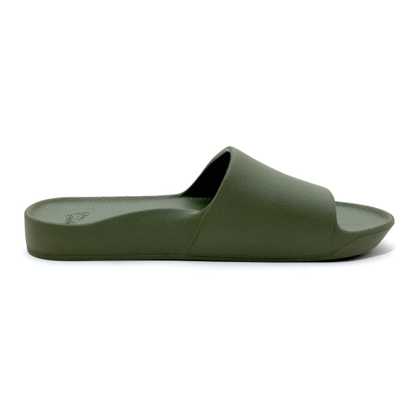 Archies Arch Support Slides Classic Unisex Olive Waterproof Arch Support Slider Sandals