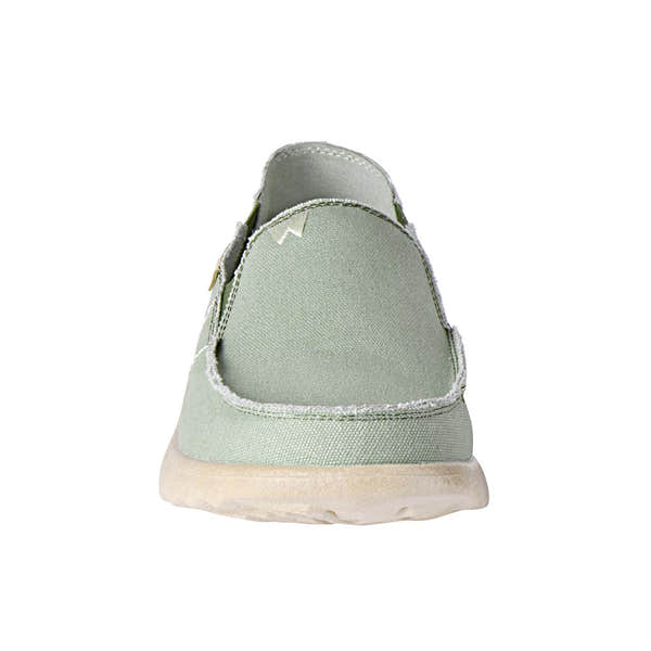 Kickback Couch 2.0 men's green canvas slip-on loafers with arch support, casual design, and lightweight sole.